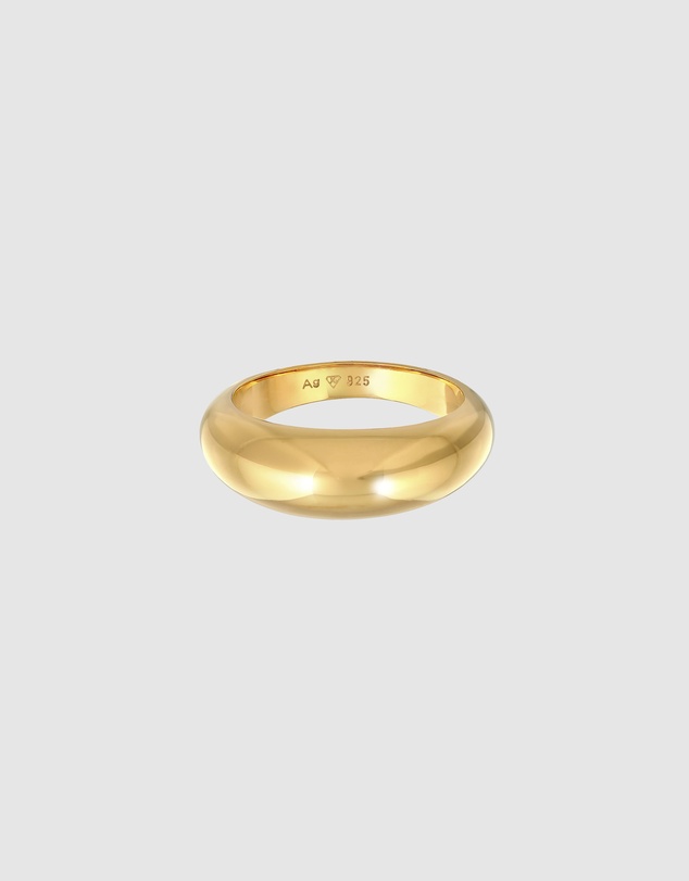 Elli Jewelry - Chunky Signet Ring in Gold-Plated 925 Silver