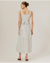 Tussah - Sabine Polka Dot Sleeveless Midi Dress