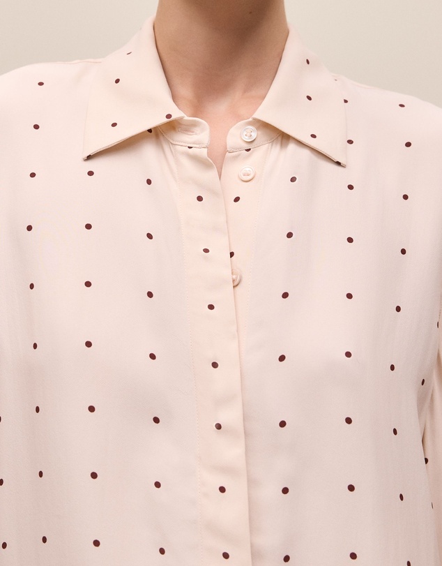 Trenery - Auralie Satin Spot Shirt in Contour