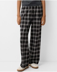Bershka - Straight Fit Plaid Pants