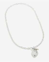 Lovisa - Waterproof Stainless Steel Chunky Heart T & O Necklace