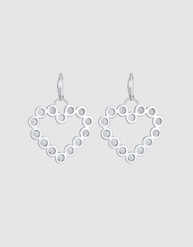 Elli Jewelry - Earrings Ear Hanger Heart with Crystals in 925 Sterling Silver
