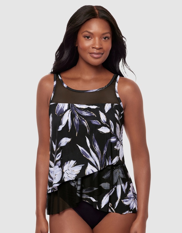 Miraclesuit Swimwear  - Fiore di Luna Mirage Loose Fit Slimming Underwired Tankini Top