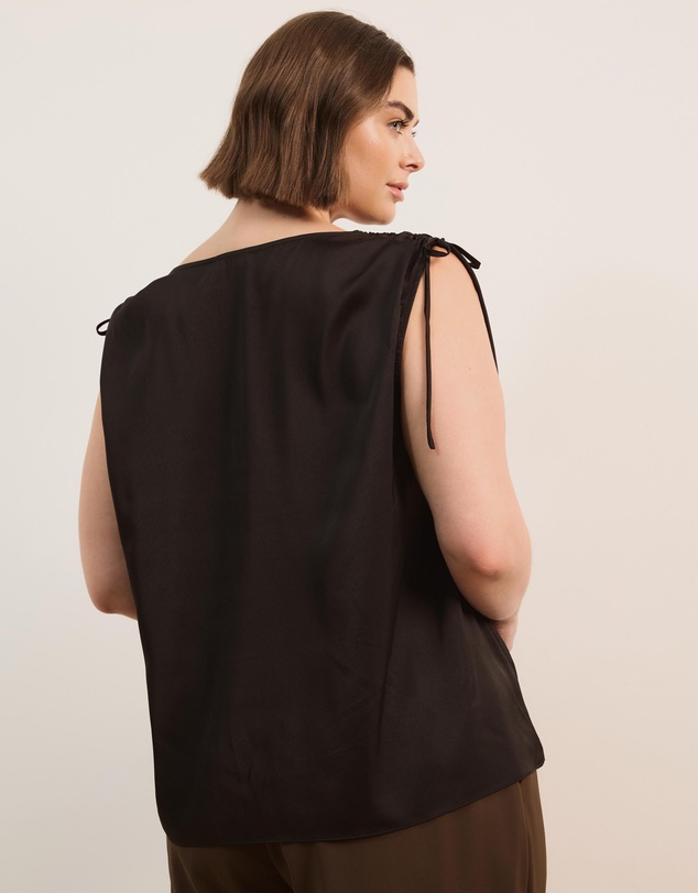 Atmos&Here Curvy - Ava Satin Tie Detail Top