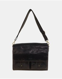 Pierre Cardin - Pierre Cardin Men's Leather Refined Messenger/Computer Bag