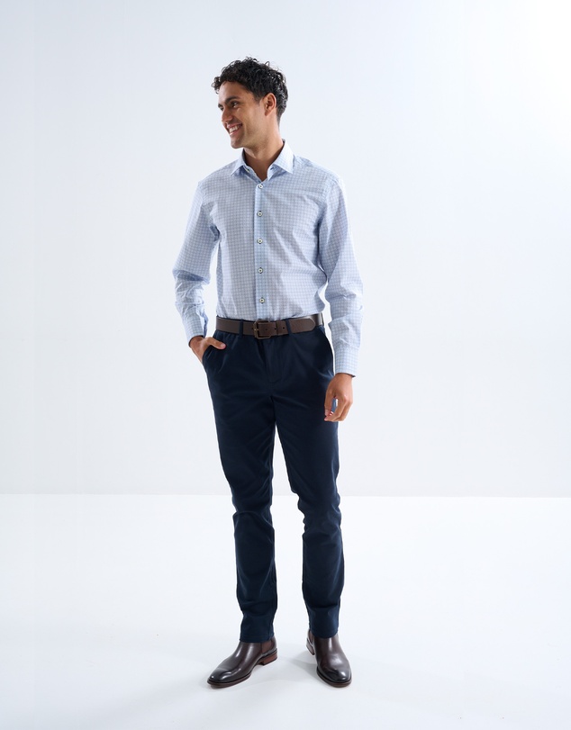 3 Wise Men - 3 Wise Men Whitmore Blue Print Shirt