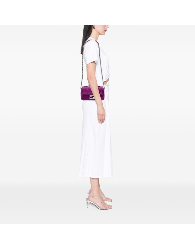 Pre-Loved by Azura Reborn - Pre-Loved Zucca Embossed Technical Fabric Chain Midi Baguette