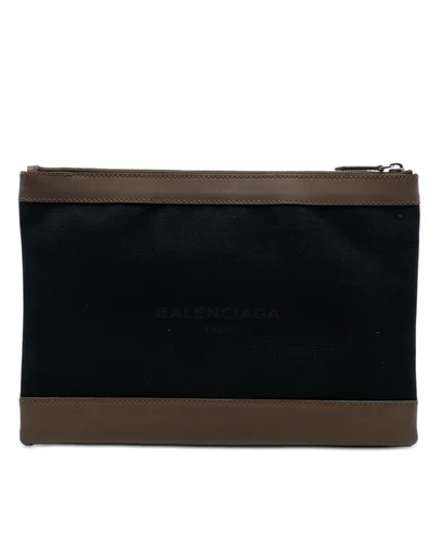 Pre-Loved by Azura Reborn - Pre-Loved Canvas Navy Clip M Clutch