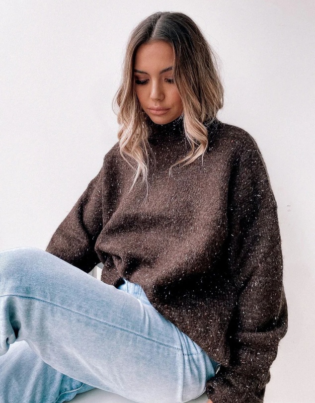 Esther & Co - Chesterfield Jumper - Chocolate