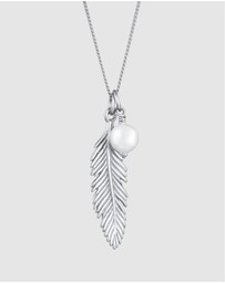 Elli Jewelry - Necklace Feather Shell Pearl 925 Sterling Silver
