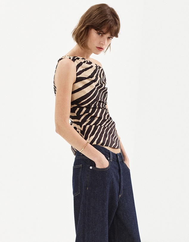 M.N.G - Asymmetrical Draped Top