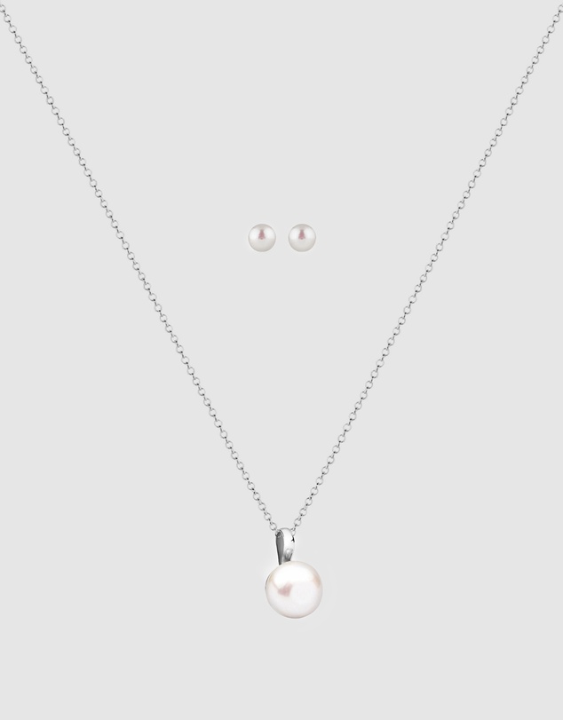 Elli Jewelry - Jewelry Set Elegant Cultured Freshwater Pearls 925 Sterling Silver