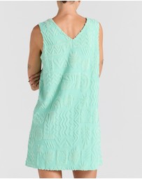 Poolside Paradiso - Mai Tai V Tunic Towelling Dress - Mint