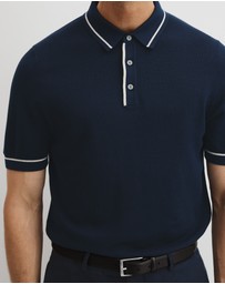 Country Road - Australian Cotton Blend Silk Tipped Knit Polo