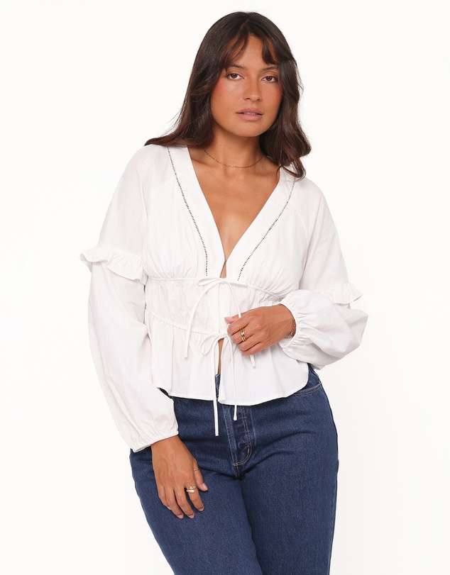 Petal & Pup - Jewel Tie Top - White