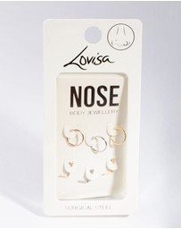 Lovisa - 5mm Thick Nose Ring 6-Pack