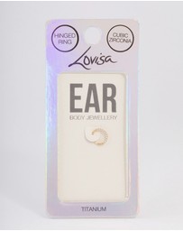 Lovisa - Gold Plated Titanium Cubic Zirconia Clicker Earring 7mm