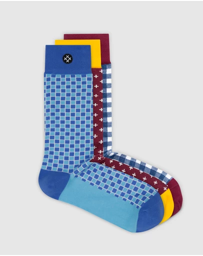 Sockdaily - Disorder 3 Pack Crew Socks