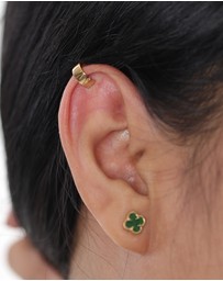 Elli Jewelry - Earrings Ear Cuff Basic 925 Sterling Silver Gold Plated