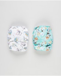 itti bitti - Bare Essentials One Size Fits Most Reusable Cloth Nappy & Wetbag 2-Pack