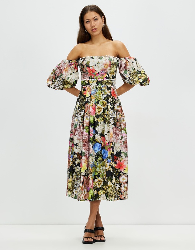Honey and Beau - Romantic Flower Strapless Maxi Dress