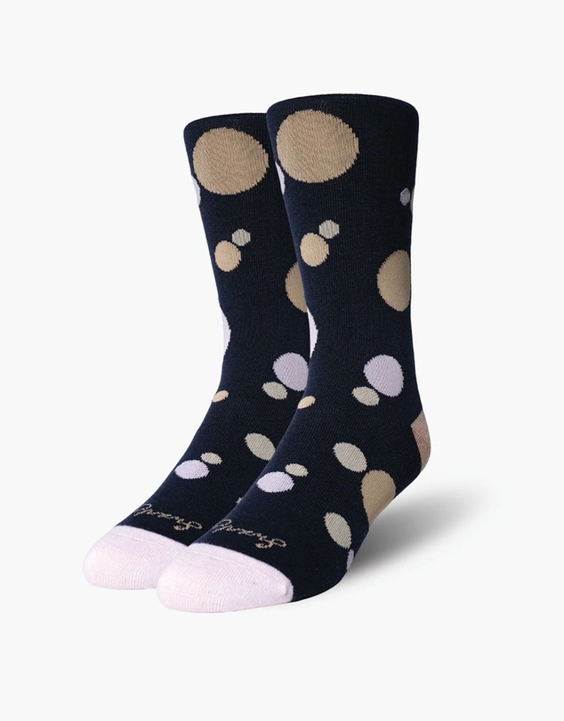 Swanky Socks - Navy Blush Polka Dot