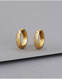 Wanderlust + Co - Constellation 10mm 14K Gold Vermeil Huggie Earrings