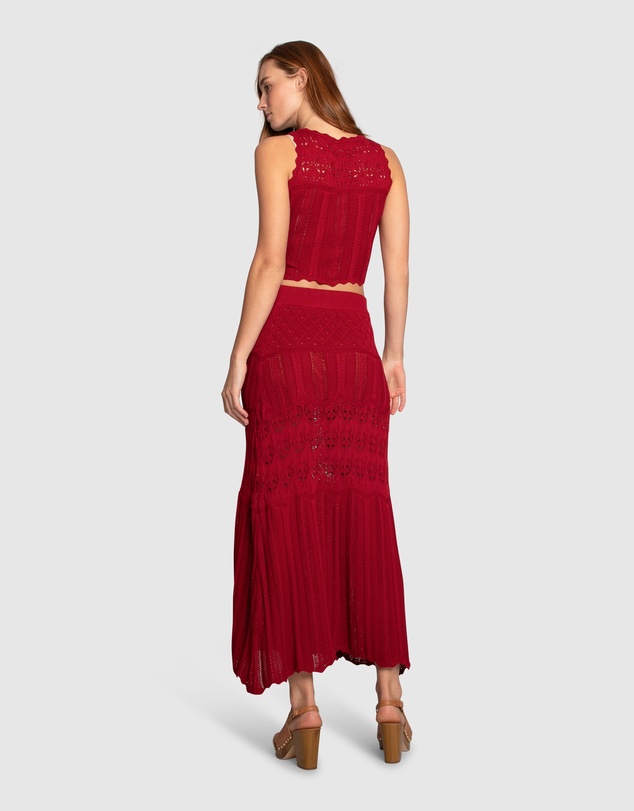 Belle & Bloom - Harvest Haze Crochet Maxi Skirt