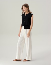 IDA+S - Rosie White Wide Leg Pants
