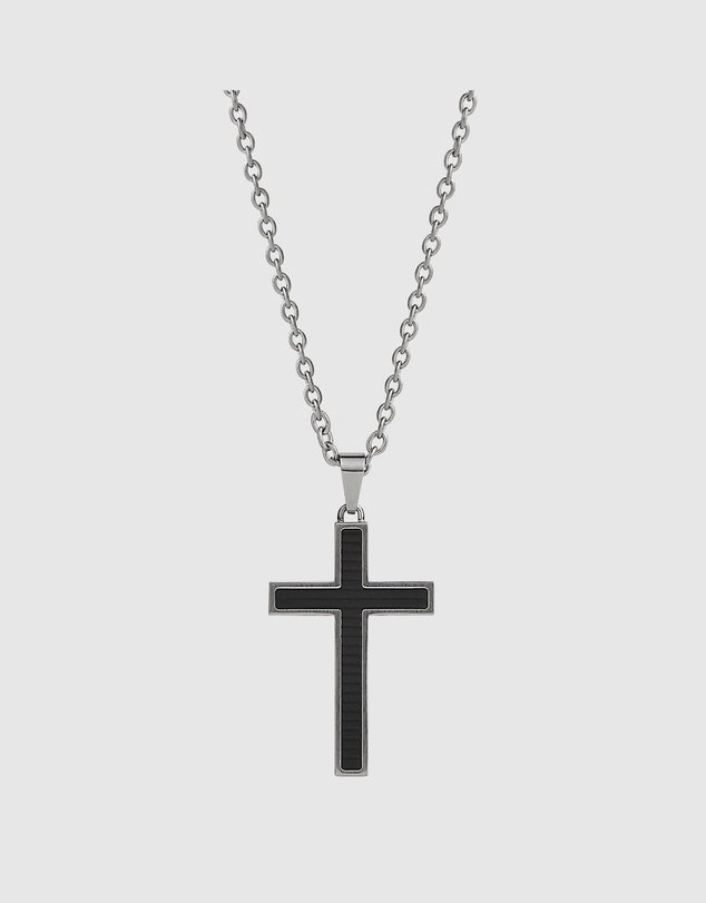 Najo - Paladin Men's Carbon Fibre & Steel Chain Necklace