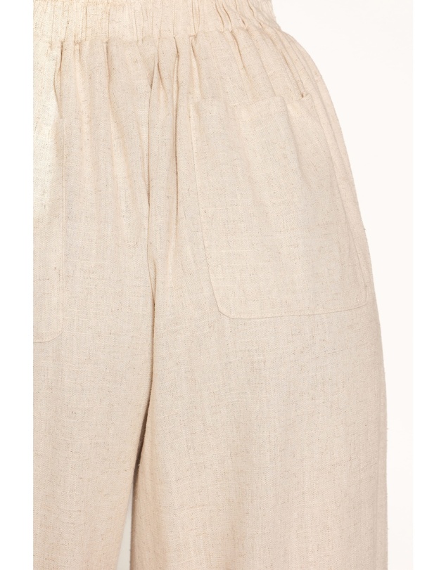 Petal & Pup - Lorrie Wide Leg Linen Blend Pants - Oatmeal