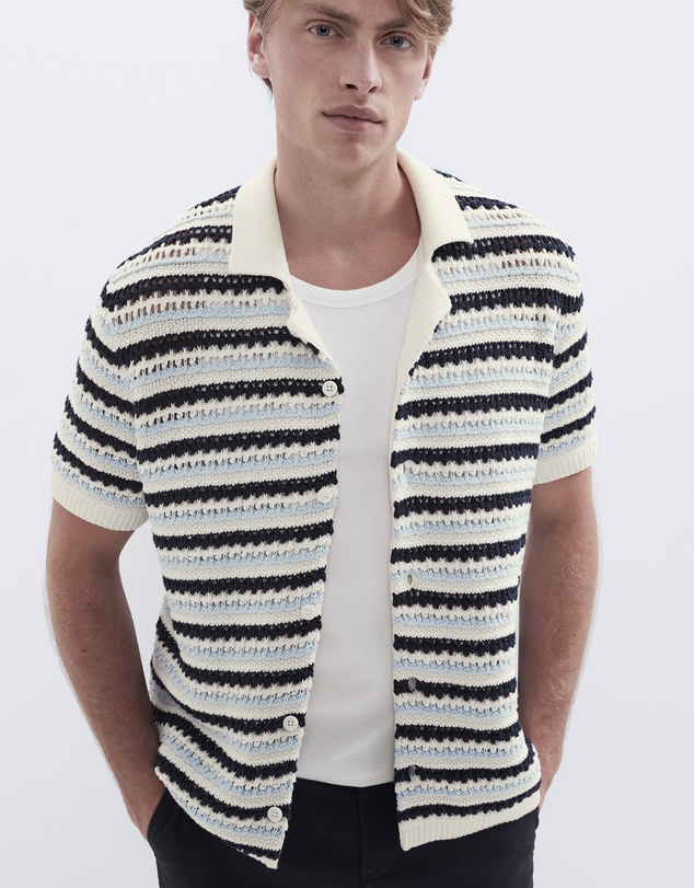 UNISON - Ladder Stitch Knit Button Thru