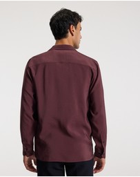 Calibre - Camp Collar Long Sleeve Shirt Oxblood