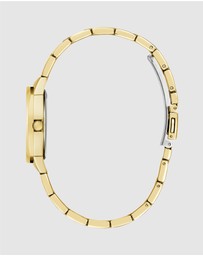GUESS - Gold-Tone 30mm White Dial with Crystal Bezel Women's Watch