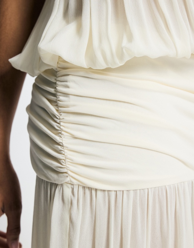 Lover - Liora Jersey And Georgette Strapless Maxi Dress