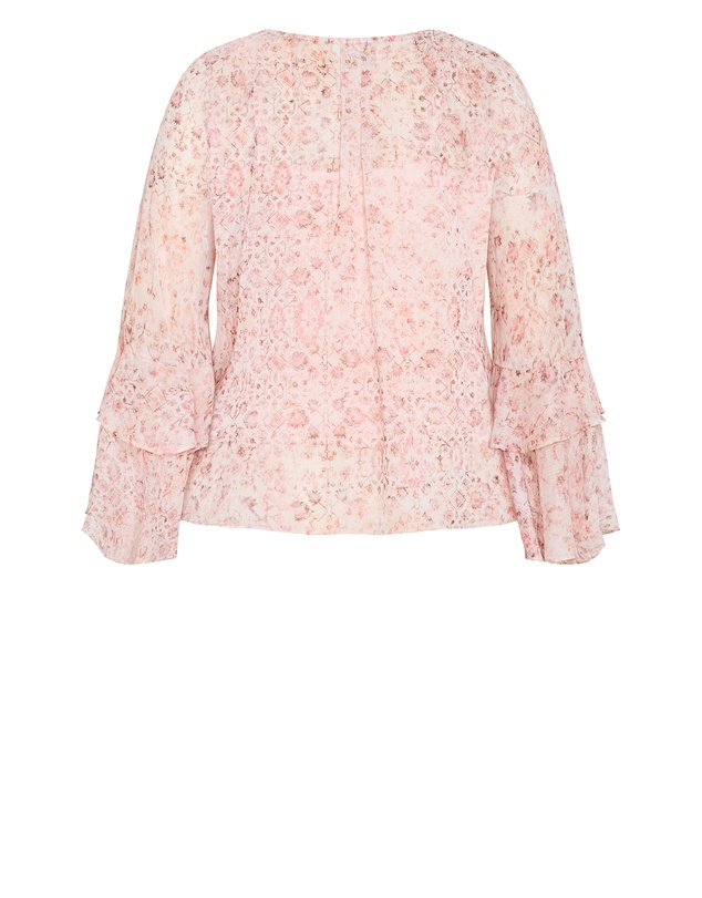 City Chic - Glam Frill Print Top