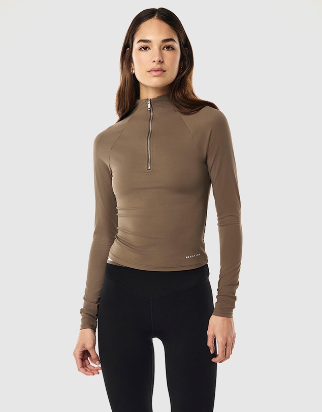 P.E Nation - Routine Quarter Zip LS Top