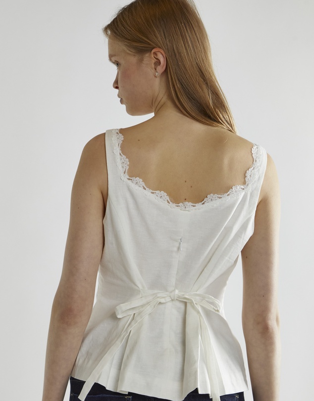 Glamorous - Button through tie back top