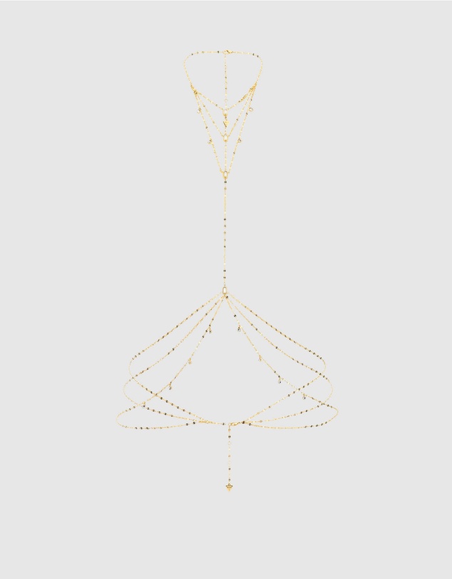 GUESS - Gold-Tone Hashtag Guess Body Chain