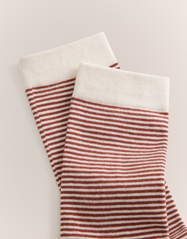 Trenery - Multi Stripe Crew Sock in Russet