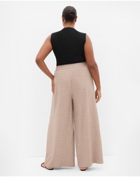 City Chic - Plus size Luci Wide Leg Pant - latte