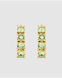Elli Jewelry - Earrings Hoops Crystal 925 Sterling Silver Gold-Plated