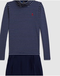 Polo Ralph Lauren - Striped Stretch Jersey Turtleneck Dress - ICONIC EXCLUSIVE - Teens