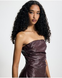 Lover - Fleur Patent Leather Look Mini Dress
