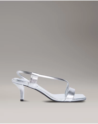 Calvin Klein - Metallic Leather Heeled Sandals