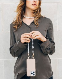 LOUVE COLLECTION - Clear Phone Case + Moon Pearl Chain
