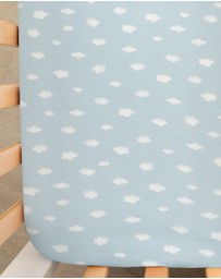 Living Textiles - 2 Pack Organic Cot Fitted Sheet - Elephant Playtime