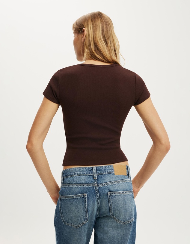 Cotton On - Blake Rib Henley Short Sleeve