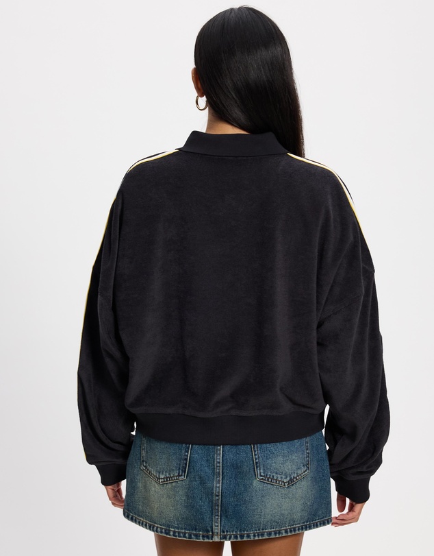 adidas Originals - Terry Towel V-Neck Long Sleeve Top