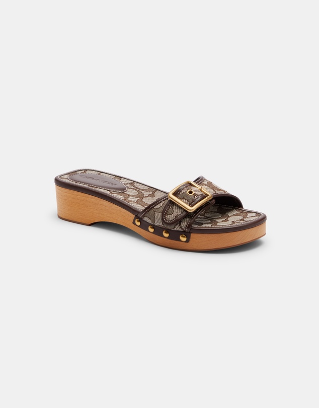 Coach - Margot Signature Jacquard Wood Sandals